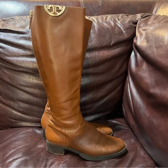 Tory Burch Sidney Leather Knee High Boots size 7 M - Picture 1 of 8